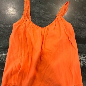 Trina Turk Orange Ruched Sleeveless Camisole